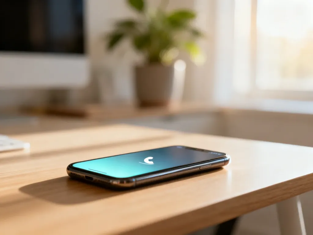 Nowoczesny smartfon na biurku, symbolizujący łatwy kontakt z obsługą klienta Zalando.