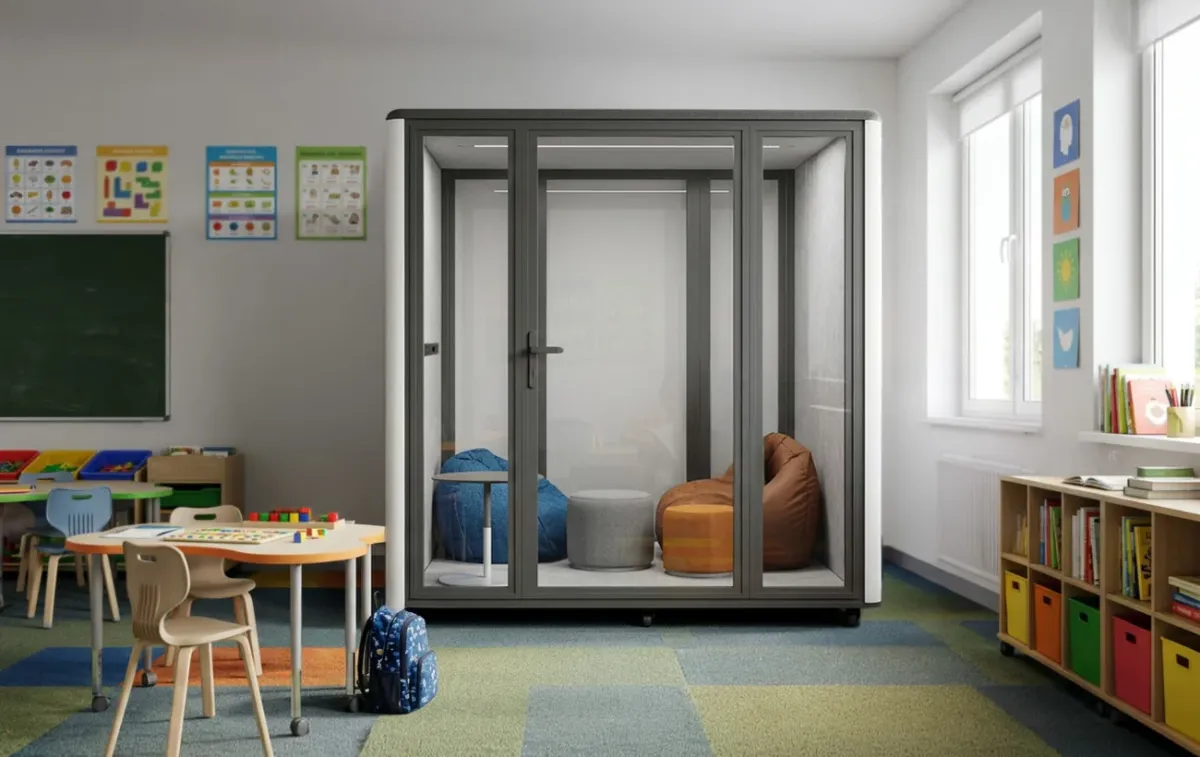 Budka akustyczna zamiast przebudowy biura – jak stworzyć miejsce do rozmów i wideokonferencji w open space?
