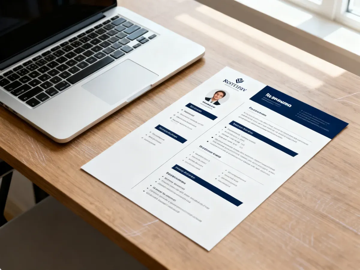 Przejrzysty układ profesjonalnego CV na biurku